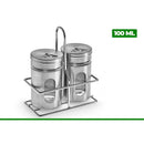 SALEIRO PIMENTEIRO COM SUPORTE INOX 3 PEÇAS Destak Ferramentas