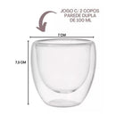 COPO DE VIDRO PARA EXPRESSO PAREDE DUPLA 2 PEÇAS 100ML Destak Ferramentas