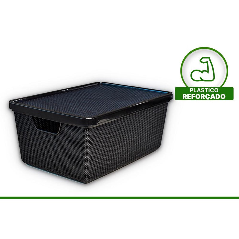 Organizador Jutta Com Tampa 16Lts Preto